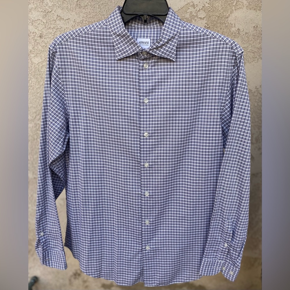 NW Armani Collezioni 💯 Cotton Dress Shirt Sz L